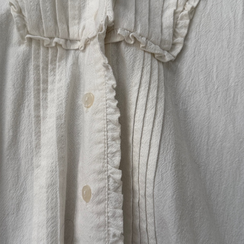 Free People Off White Button Down Dress. XS, NWT baby doll styling. - Picture 7 of 12